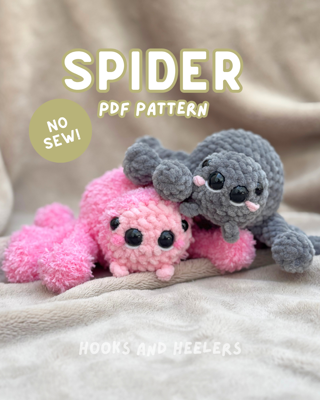 No-Sew Splooting Spider PDF PATTERN