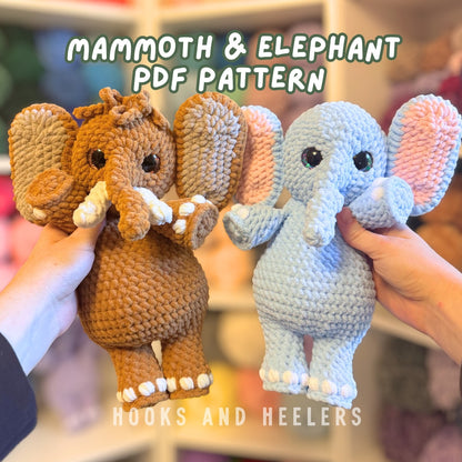 2-in-1 Mammoth and Elephant PDF PATTERN