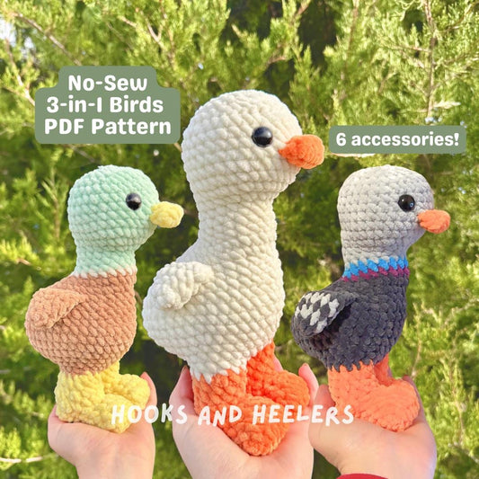 3 in 1 Birds PDF PATTERN