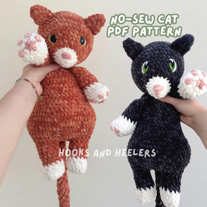 No-Sew Cuddly Cat PDF PATTERN